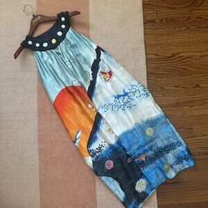 Beautiful vintage Easton Pearson silk dress, intricate embroidery